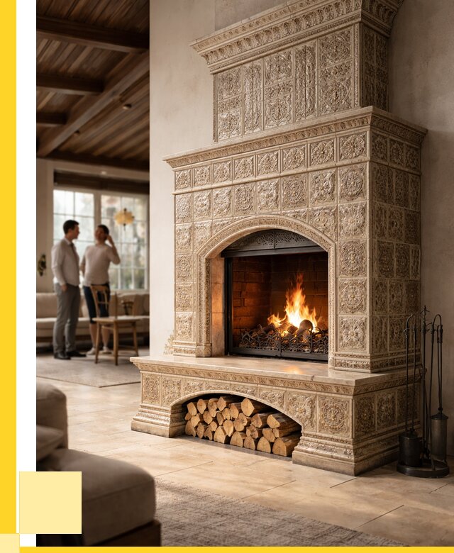 Купить изразцовый камин в Северске от 259875 р. | ЭриданСвк