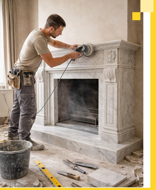 Изготовление и установка мраморных каминов в Северске под ключ