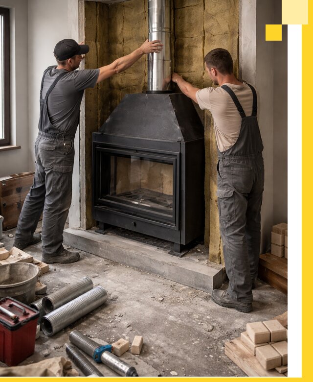 Изготовление и монтаж закрытых каминов в Северске под ключ