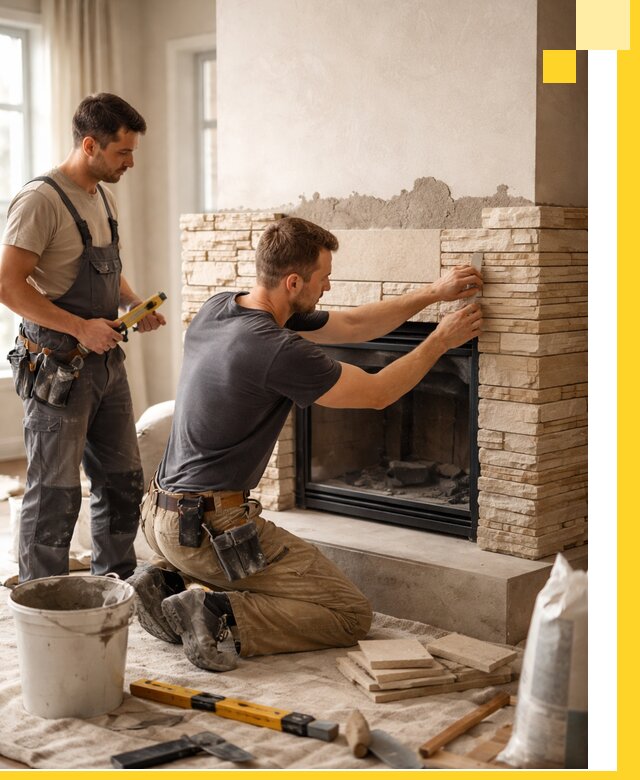 Установка и монтаж каминов для загородного дома в Северске