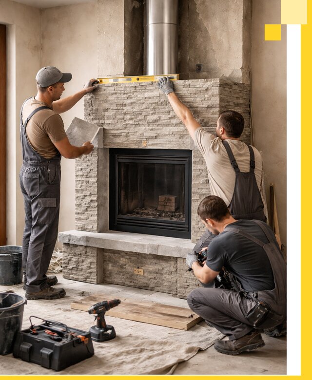 Профессиональный монтаж каминов под ключ в Северске для дома