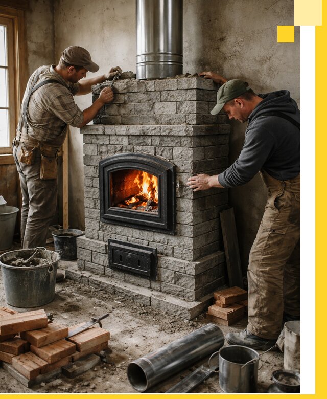 Производство, поставка и монтаж дровяных печей в Северске