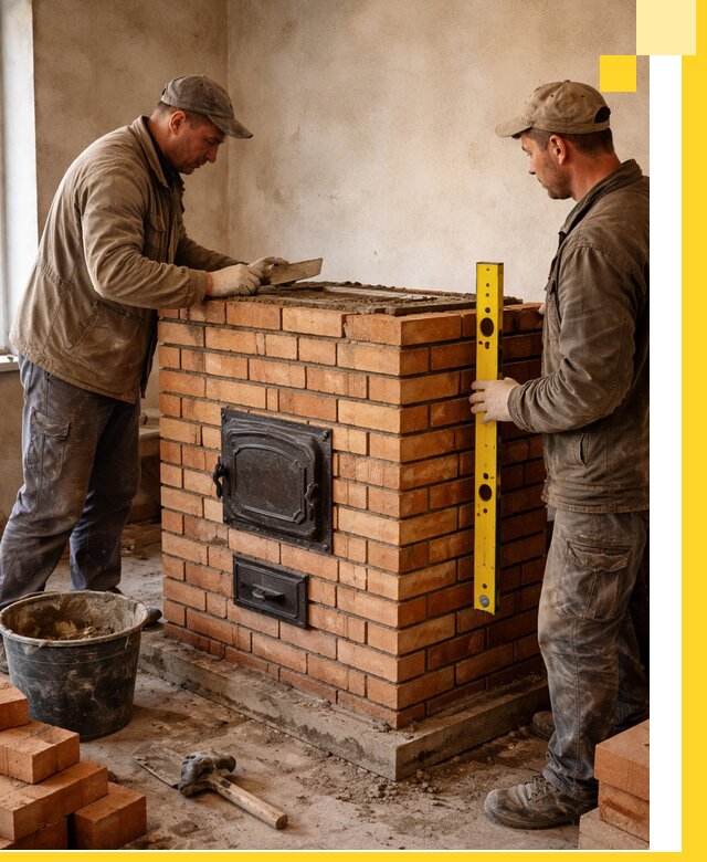 Отопительные печи под ключ в Северске, установка и сборка