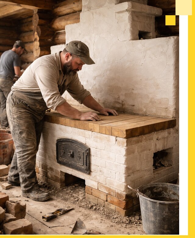 Проектирование и установка русской печи с лежанкой в Северске