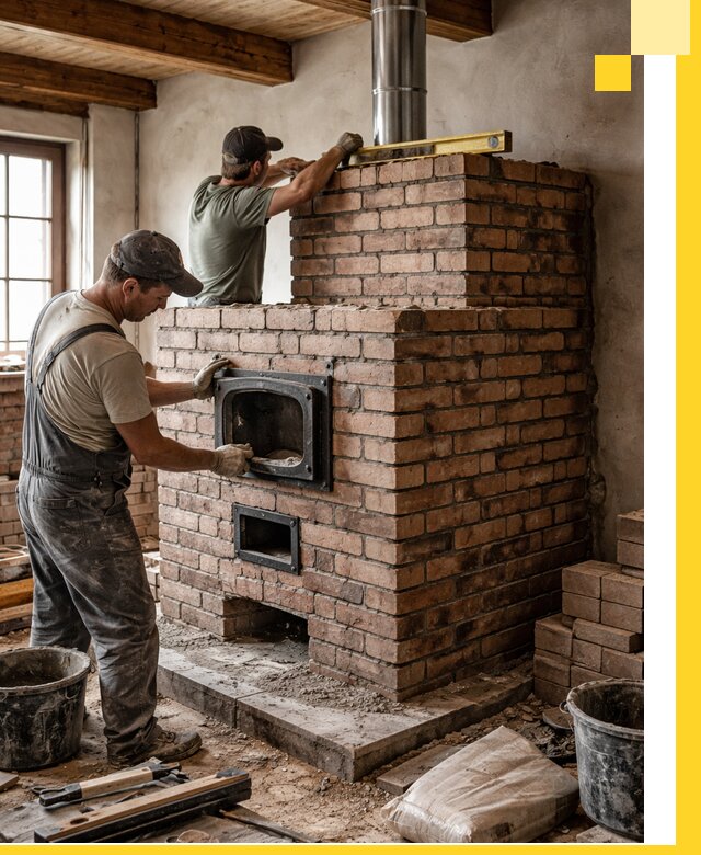 Печи для загородного дома под ключ в Северске — монтаж и сервис