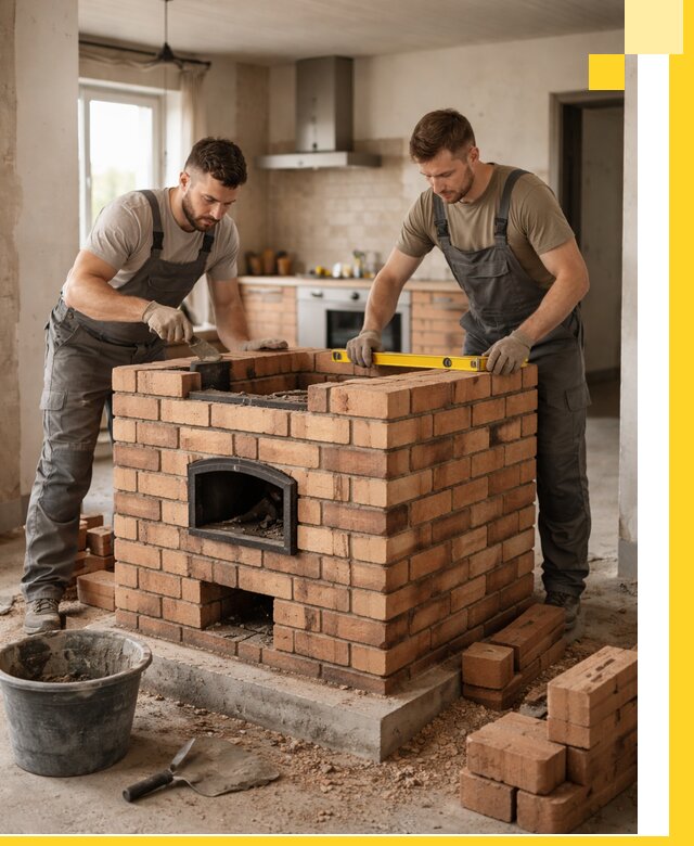 Установка и монтаж печей в частном доме в Северске под ключ