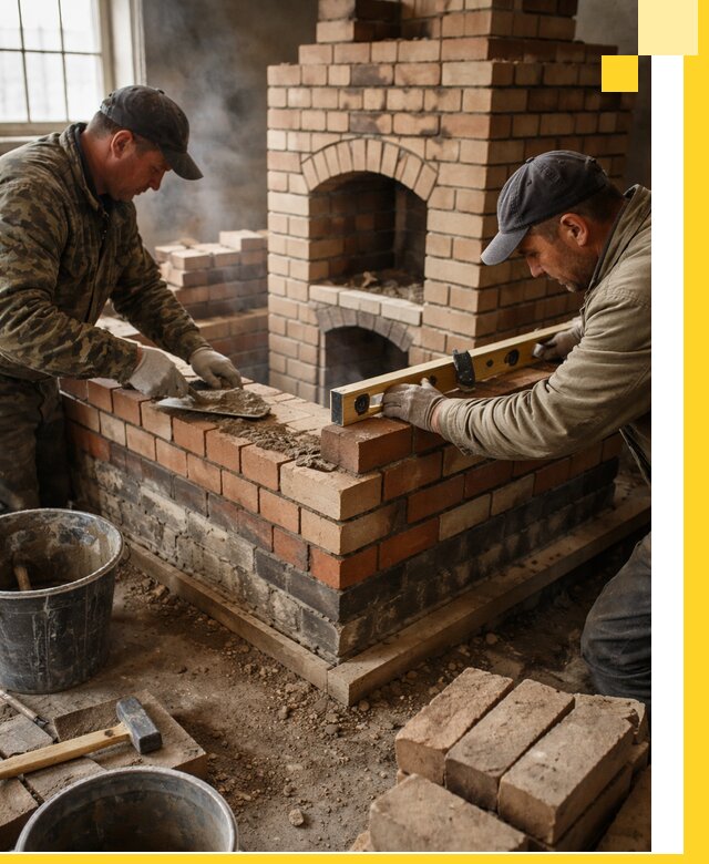 Изготовление и монтаж печей и каминов из кирпича в Северске