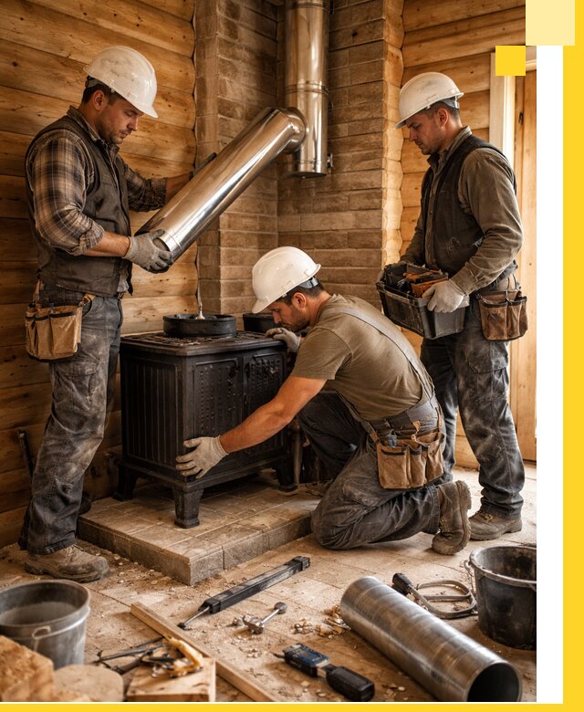 Профессиональный монтаж банных печей и дымоходов в Северске