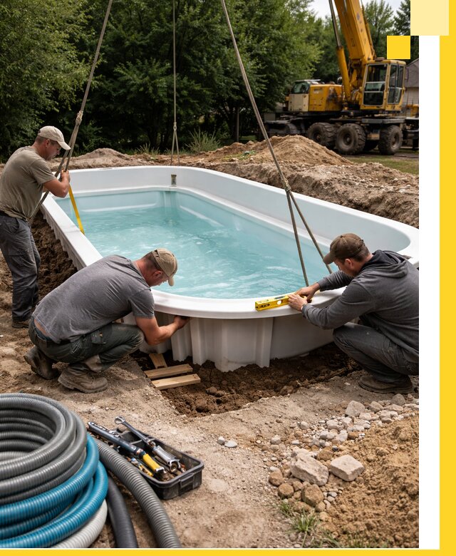 Установка и монтаж композитных бассейнов под ключ в Северске