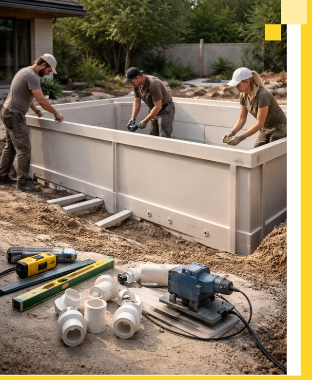 Установка полипропиленовых бассейнов под ключ в Северске