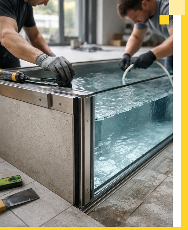 Проектирование и монтаж стеклянных бассейнов в Северске