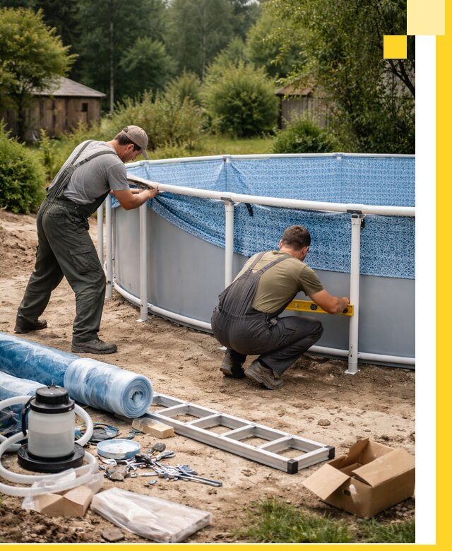 Установка и монтаж каркасных бассейнов в Северске под ключ