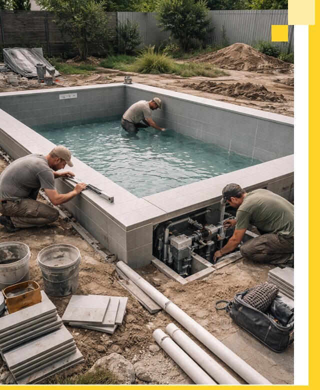 Строительство и монтаж бассейнов для дачи под ключ в Северске