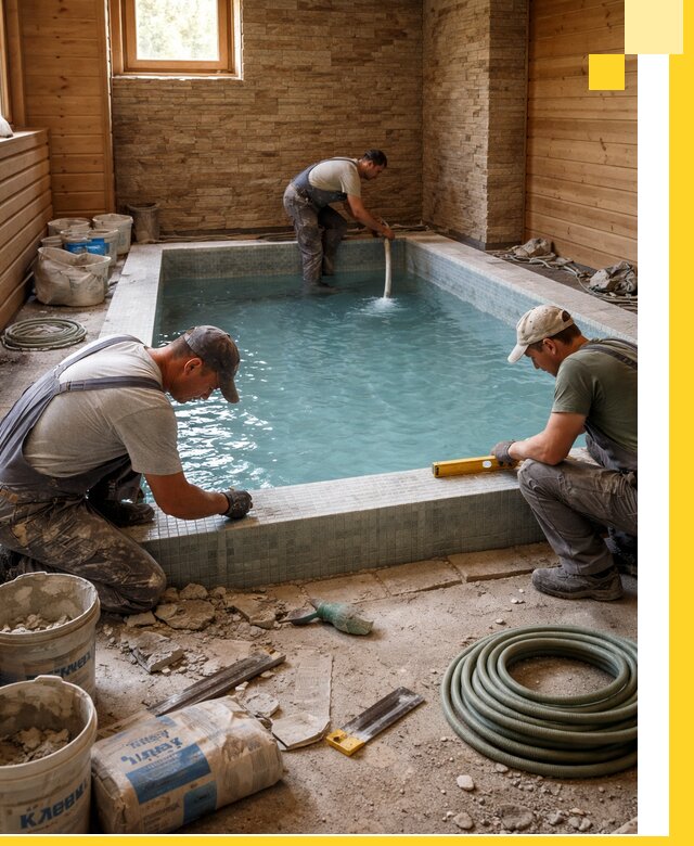 Проектирование и строительство бассейнов для бани в Северске