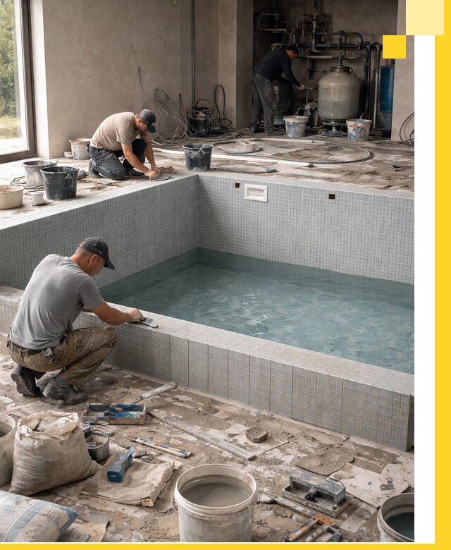 Строительство и монтаж бассейнов в помещении в Северске