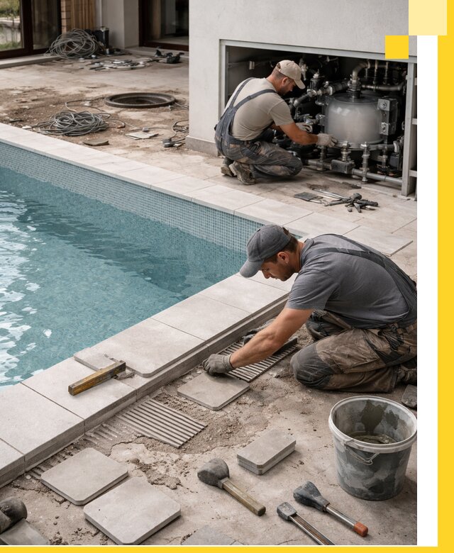 Строительство и монтаж бассейнов в коттедже в Северске