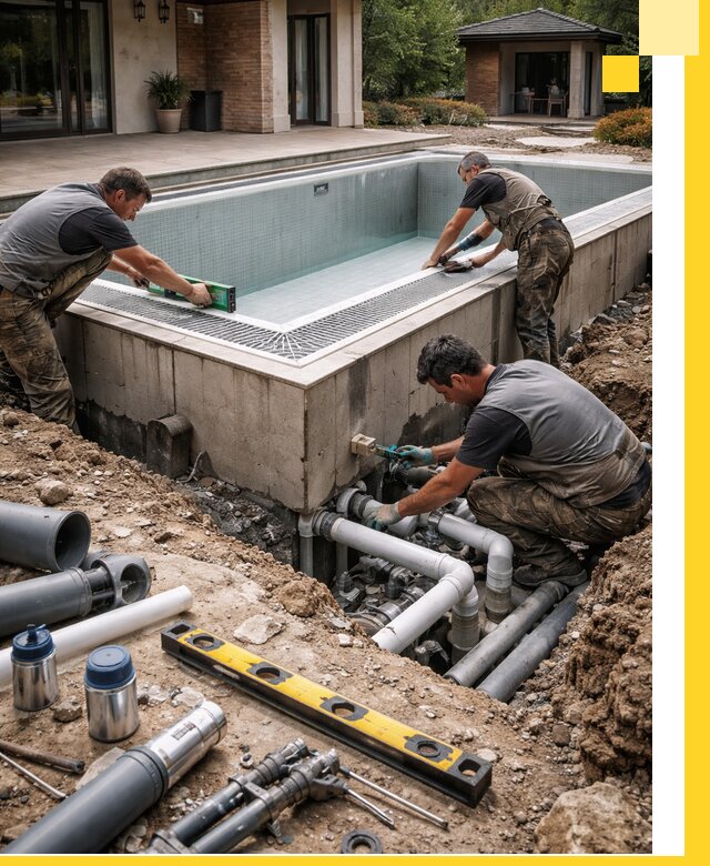 Строительство переливных бассейнов в Северске под ключ