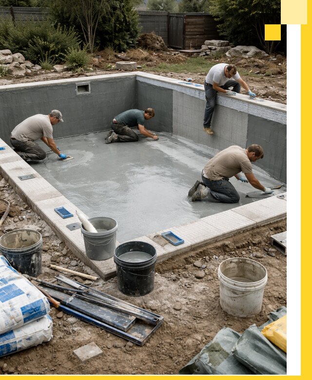 Изготовление и монтаж чаши бассейна под ключ в Северске