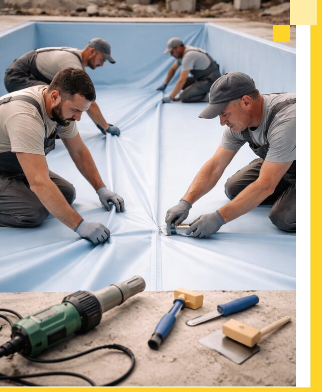 ПВХ пленка для бассейнов с монтажом и гарантией в Северске