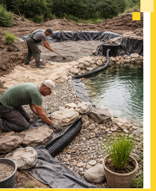 Строительство природных бассейнов и озер в Северске под ключ