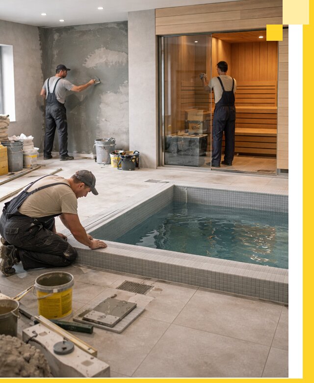 Проектирование и строительство сауны с бассейном в Северске