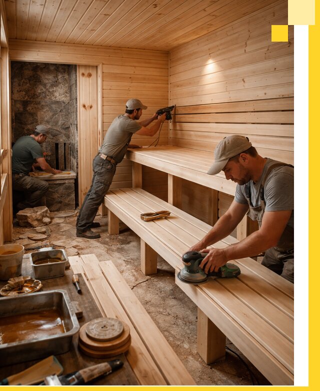 Профессиональная отделка бань в Северске под ключ, с гарантией