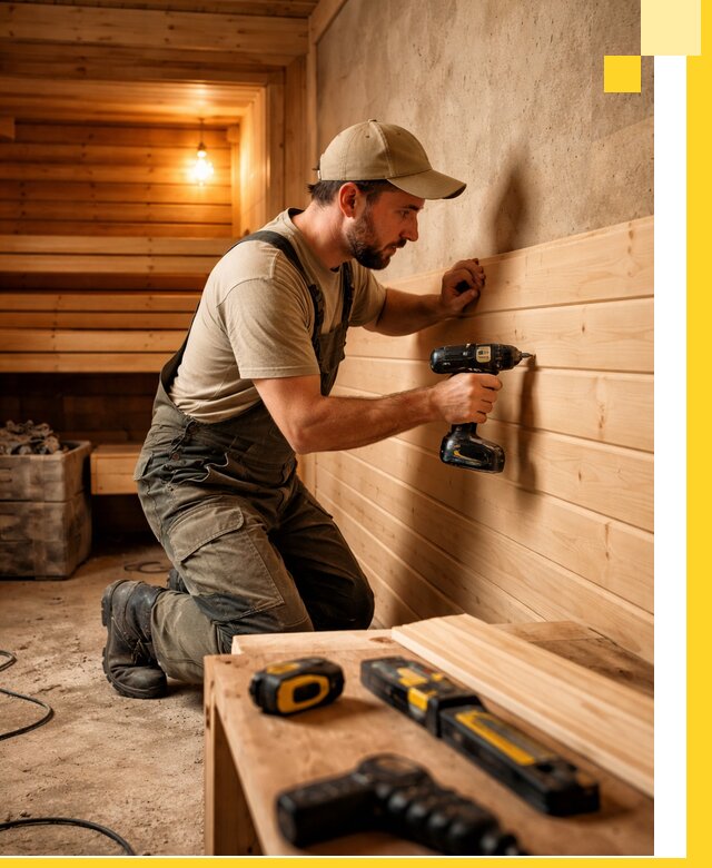 Профессиональная внутренняя отделка бани в Северске под ключ