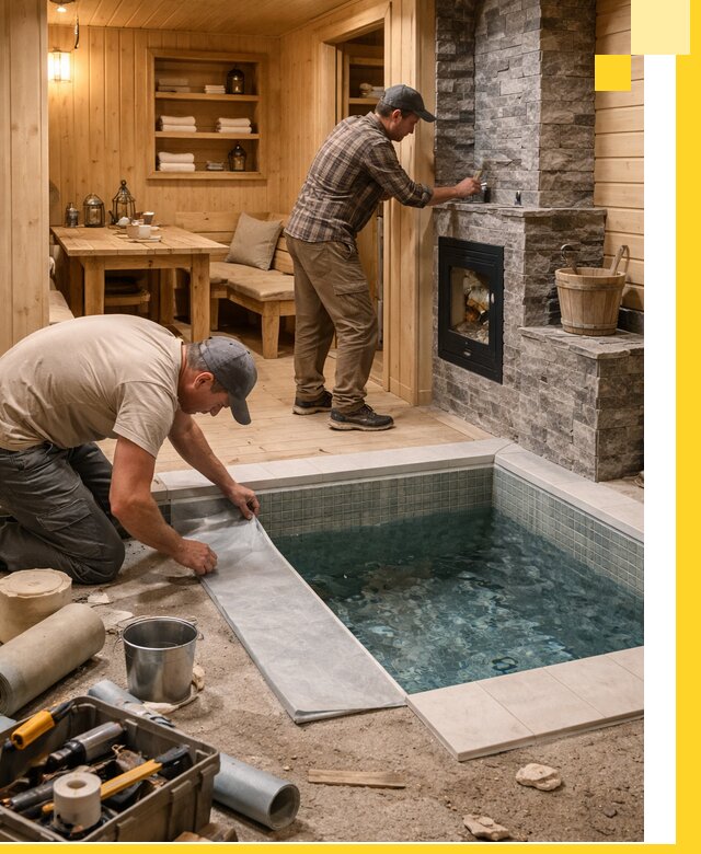 Строительство бань с комнатой отдыха под ключ в Северске