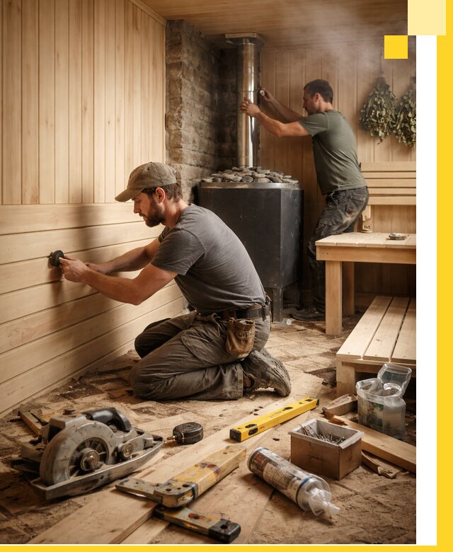 Полное строительство и оснащение парных под ключ в Северске