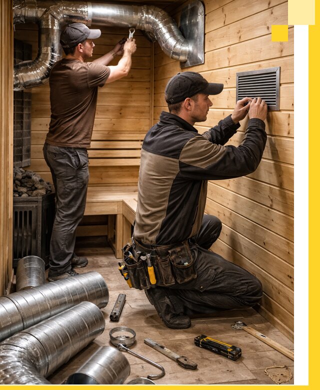 Проектирование и монтаж вентиляции бани в Северске под ключ