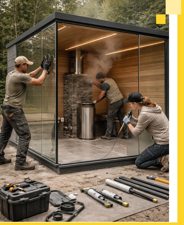 Проектирование и строительство стеклянных бань в Северске