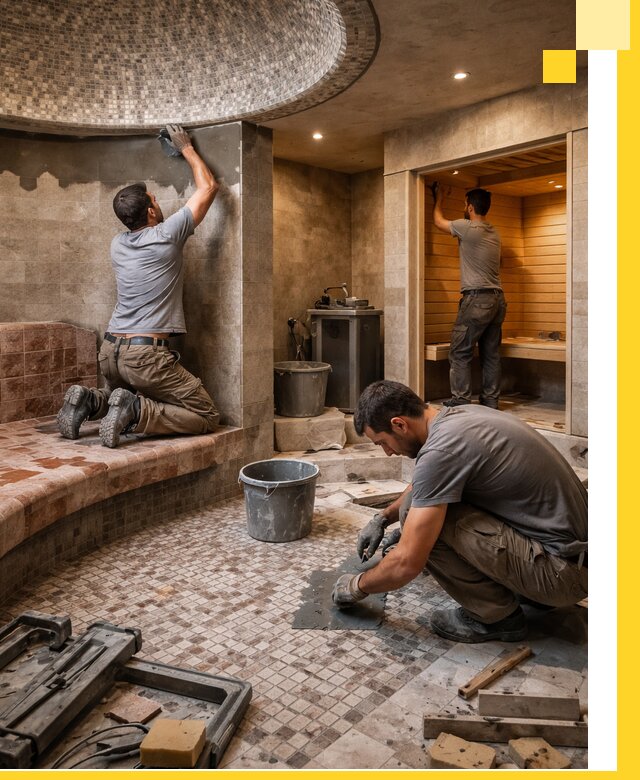 Проект и строительство хамама бани и сауны под ключ в Северске