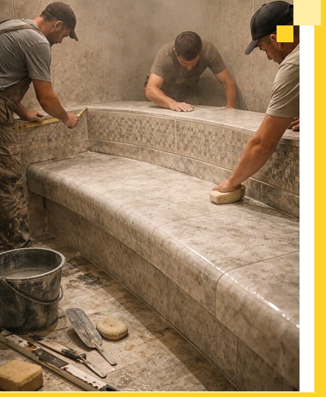 Изготовление и установка сидений для хамама в Северске